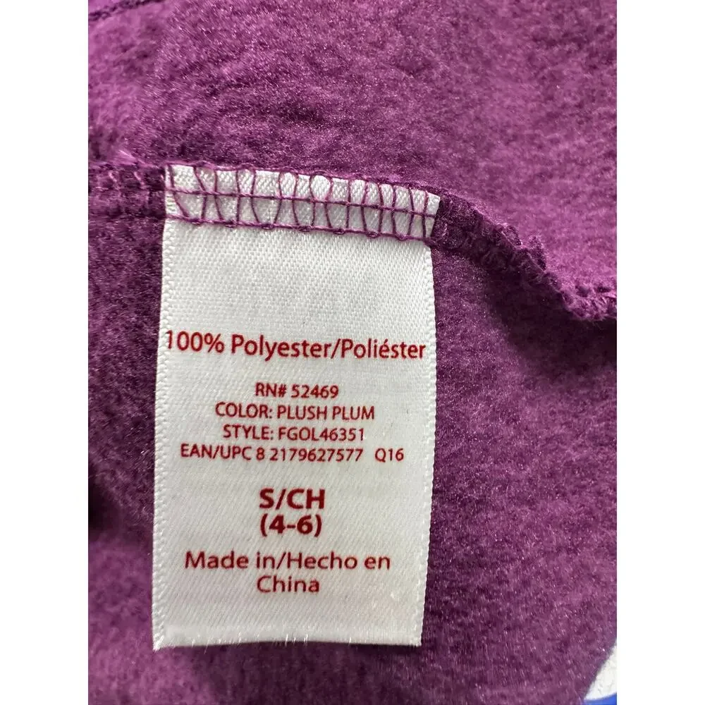 Faded Glory Womens Small 4-6 Full ZIp Purple Jacket 100% Polyester